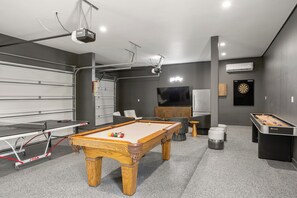 Game room - Luxe Farmhouse w/ Pool and Spa on 4 Acres (Austin)