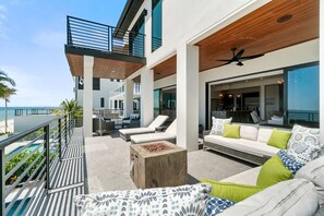 Terrace/patio - Sunset Beach | Modern, Luxury Beachfront Pool Home | Sleeps 12 (Bonita Springs)