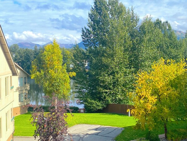 Property grounds - Reflection Lake in UMED District: a tranquil setting in midst of an active city (Anchorage)