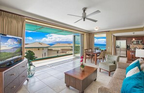 TV, DVD player, stereo - Maui Resort Rentals: Hokulani 4 Total Bedrooms, Stunning Partial Ocean & Mountain Views + XL Lanai! (Lahaina)