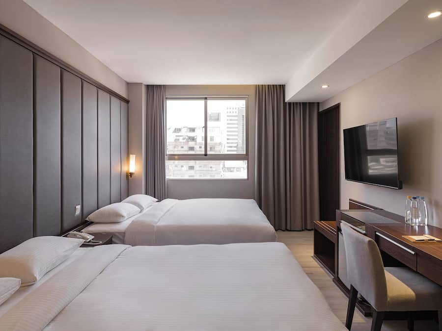 Elite Quadruple Room | Down comforters, minibar, blackout drapes, free WiFi