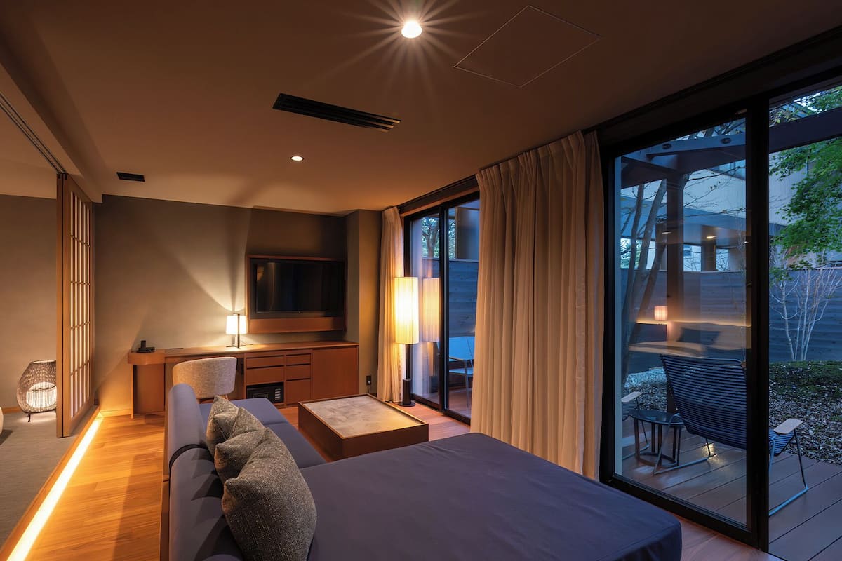 Kamar, Bebas Asap Rokok (Shinshun no Kago Suite,Private Sauna) | Wi-Fi gratis dan seprai linen