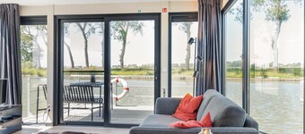 Beautiful houseboat overlooking the water