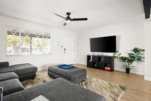 TV, foosball, offices