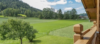 Ferienwohnung 'Apart Waldblick' mit Bergblick, Gemeinschaftsterrasse und Wi-Fi (ohne Küche)