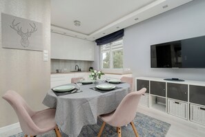 Apartment, 1 Bedroom, Balcony | Dining room - Spacious Apartment in Gdynia by Renters (Gdynia)