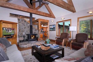 TV, fireplace, offices