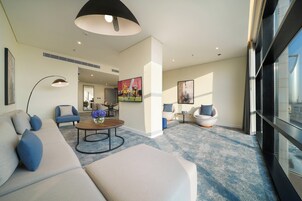 In-room safe, laptop workspace, blackout drapes, soundproofing