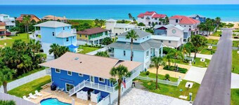 Ocean Blue- Steps to  Beach, Heated Pool, Golf Cart