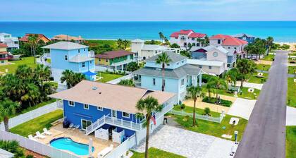 Ocean Blue- Steps to Beach, Heated Pool, Golf Cart