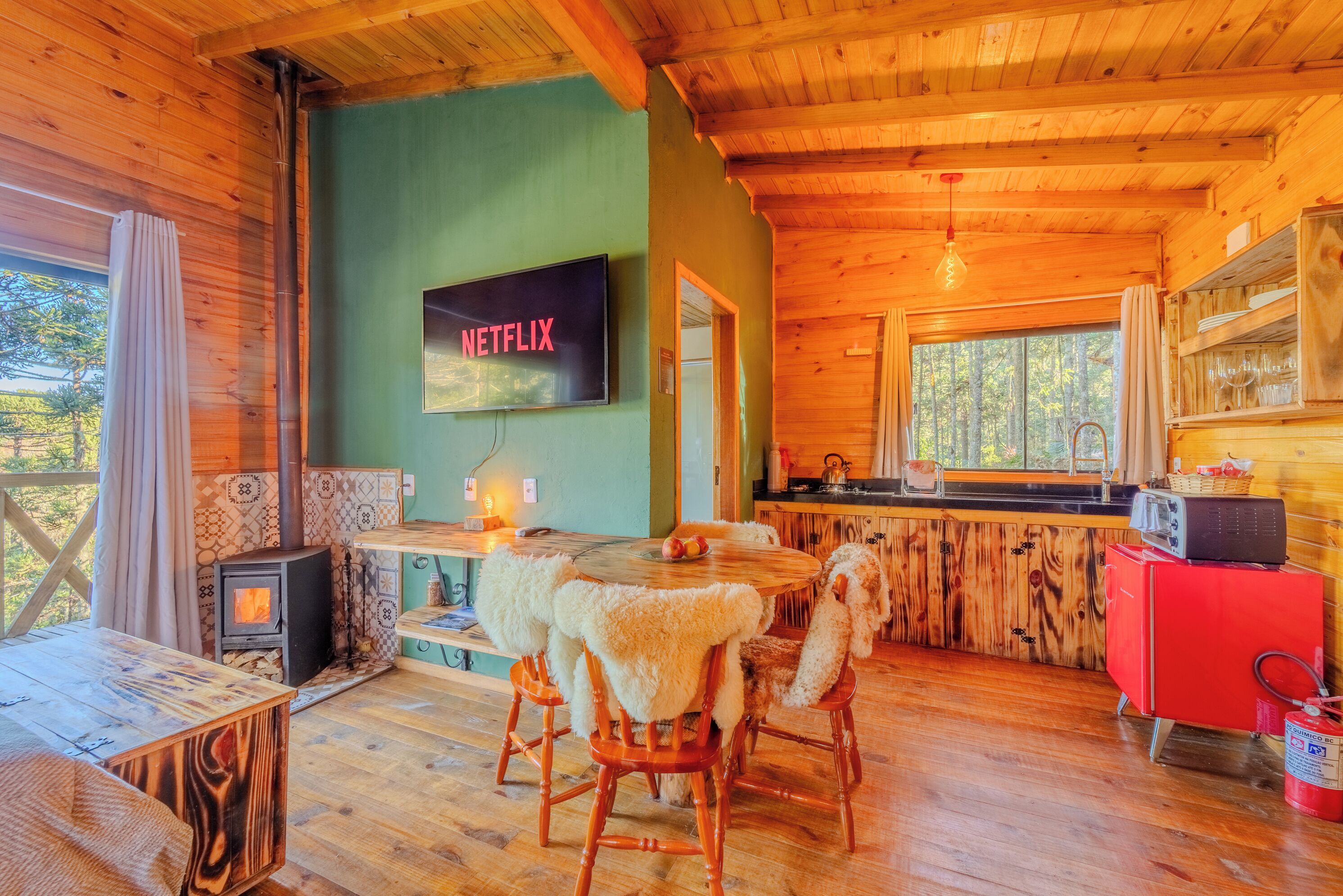 Chalé, vista para a montanha | 1 quarto, quartos à prova de som, Wi-Fi de cortesia