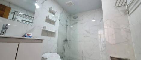 Towels, soap, toilet paper