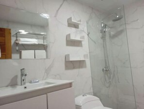Towels, soap, toilet paper