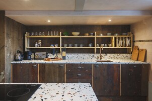 奢华公寓 | 私人厨房 | 冰箱、微波炉、烤箱、炉灶