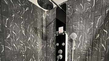 Ducha, secador de pelo, toallas, papel higiénico