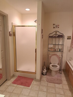 Jetted bath, hair dryer, towels, soap - Rock Island Home Sweet Home (Rock Island)