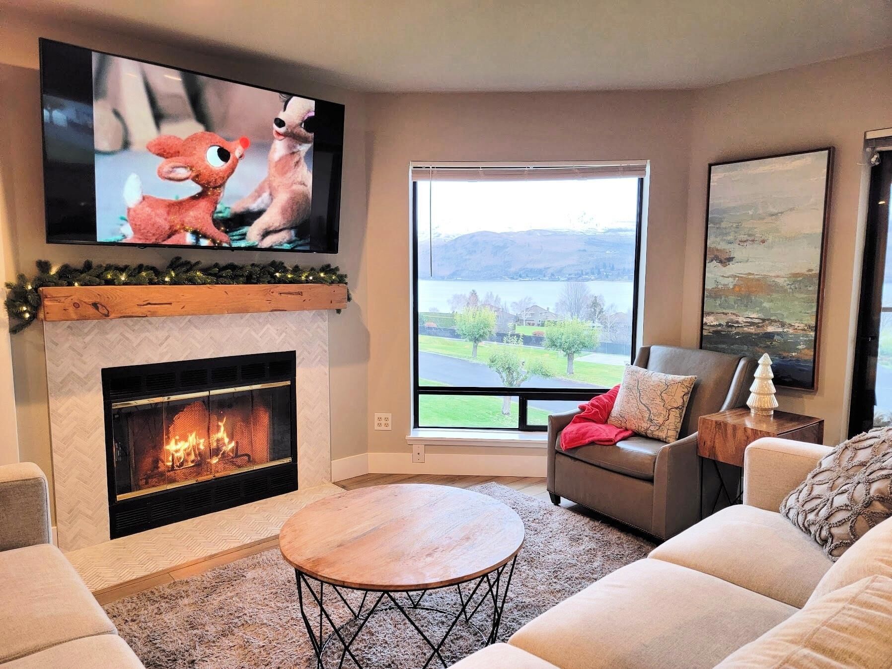 Smart TV, fireplace