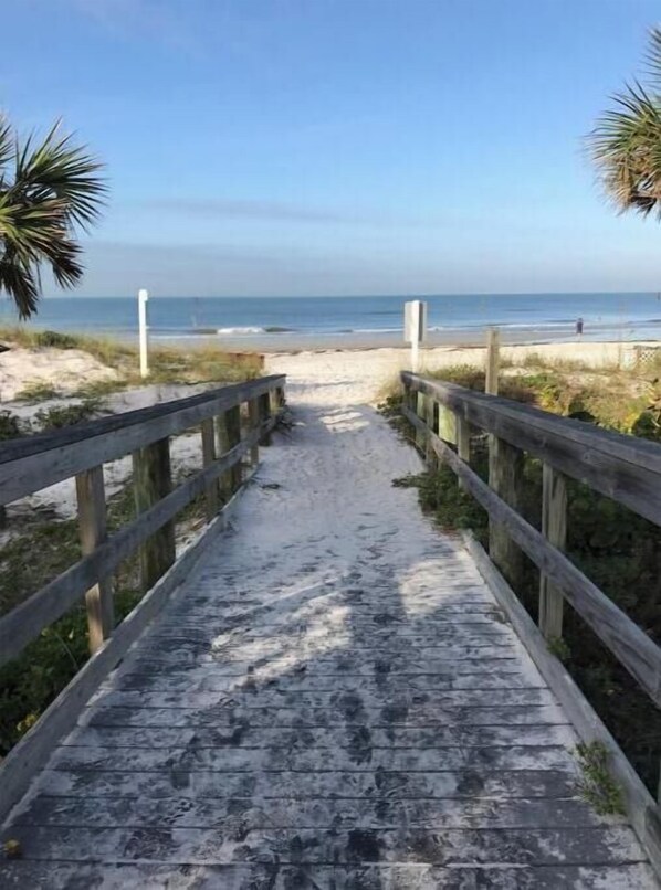 On the beach, sun loungers, beach towels - Cozy Unit #2 of a Two Unit Beach Bungalow (Indian Shores)