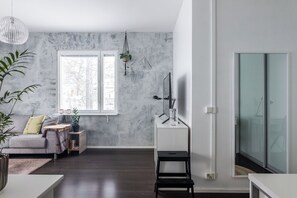 Căn hộ Deluxe, quang cảnh sân vườn | 1 phòng ngủ, bộ đồ giường cao cấp, màn/rèm cản sáng 