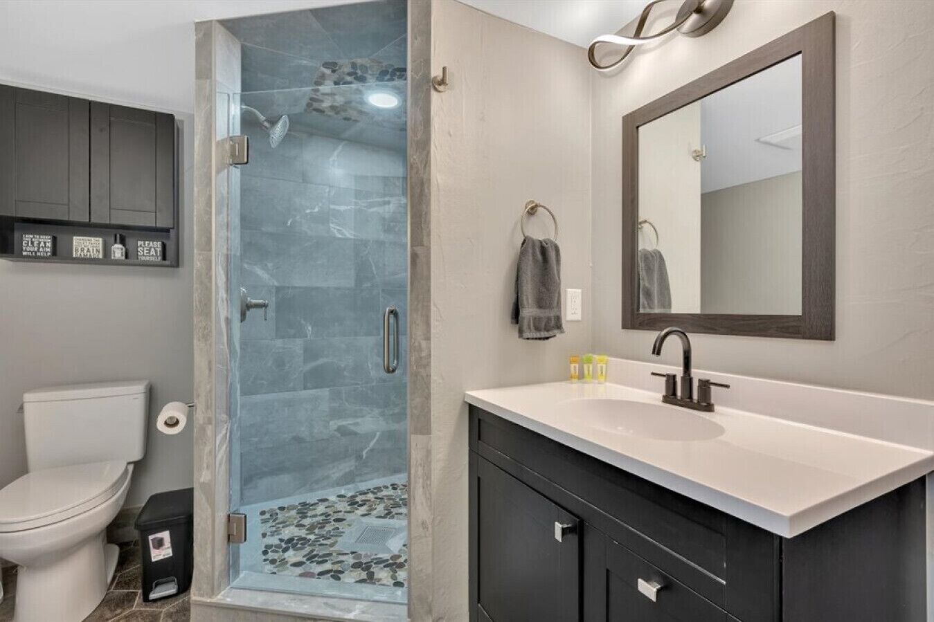Towels, soap, shampoo