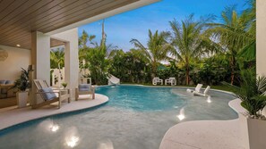 Outdoor pool, a heated pool