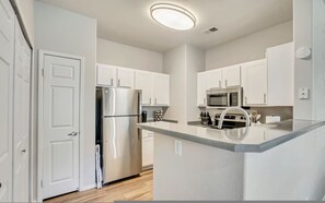 Apartment | Private kitchen - Ground Floor King Beds Pool Gym - Near Hill AFB (Clearfield)