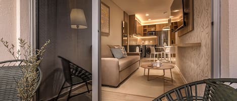 Estúdio | Área de estar | TV 55 polegadas com canais a cabo