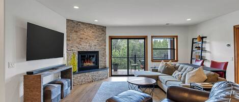 Smart TV, fireplace, printers