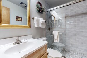 Hair dryer, towels