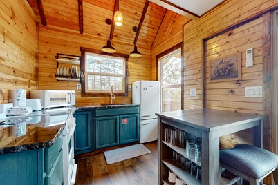Charming cabin w/ free attraction tickets, fire pit, Wi-Fi, TV, and lovely views
