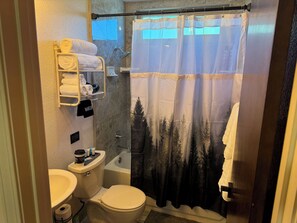 Shower, hair dryer, towels, soap - Stunning large 3-bedroom house in lovely Red Bluff with AC, WiFi (Red Bluff)