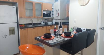 One bedroom apartment in Guayana City with WiFi, A/A, kitchen and living room.