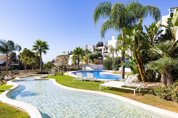 Outdoor pool, a heated pool - Luxury Beach & Golf Penthouse (Benahavís)