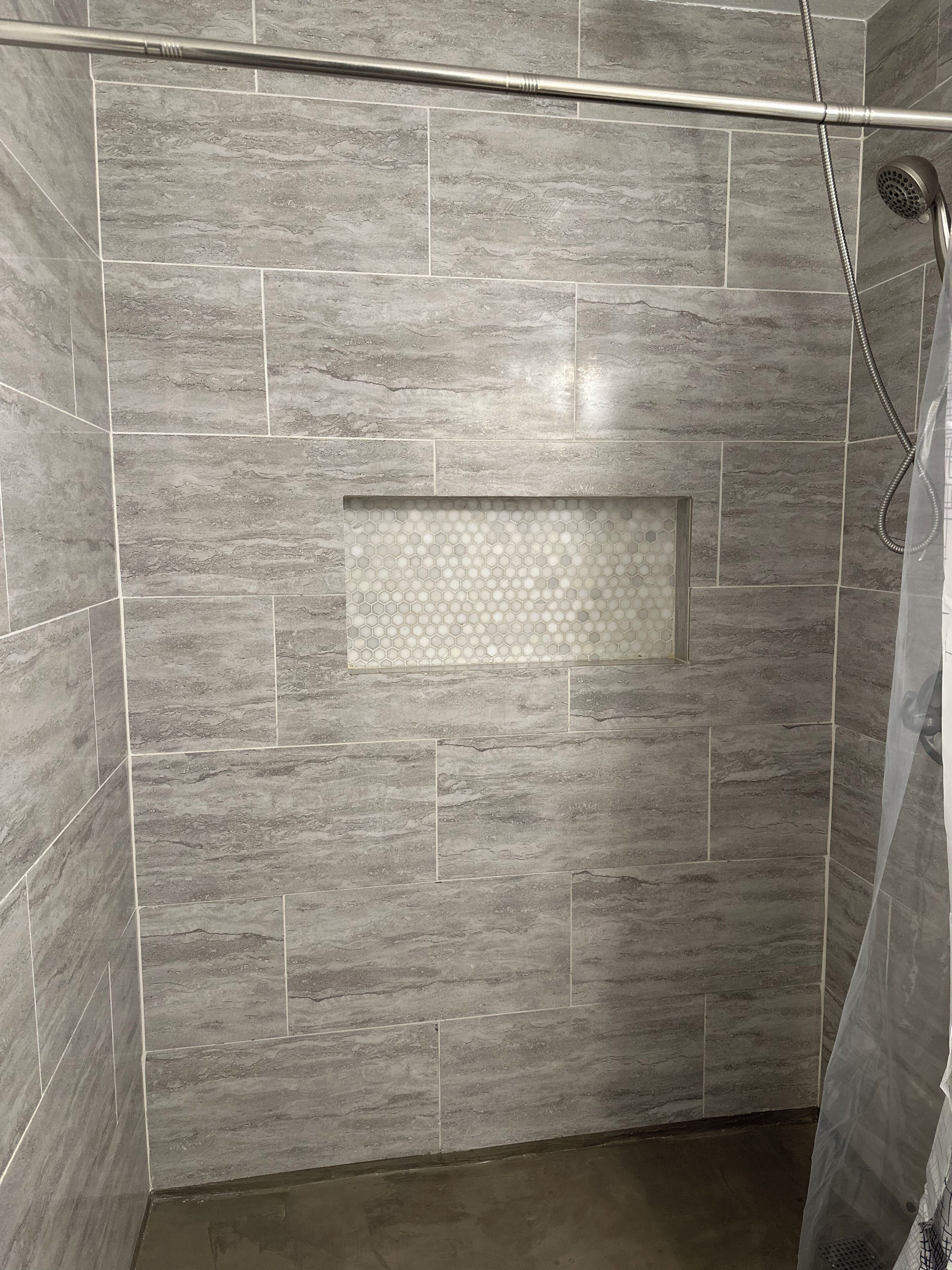 Shower, towels, soap, shampoo