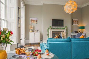 Apartment, City View | Living area | Flat-screen TV - Stylish Grade II Apartment - The London (Cheltenham)