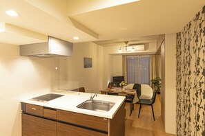 B-2 (6-person Accomodation), Non Smoking | Private kitchen | Mini-fridge, microwave, stovetop, electric kettle - MODELLO Sangenjaya by Tranova (Tokyo)