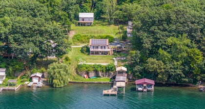 Waterfront Home on Seneca Lake Wine Trail - Hot Tub with Sunset View