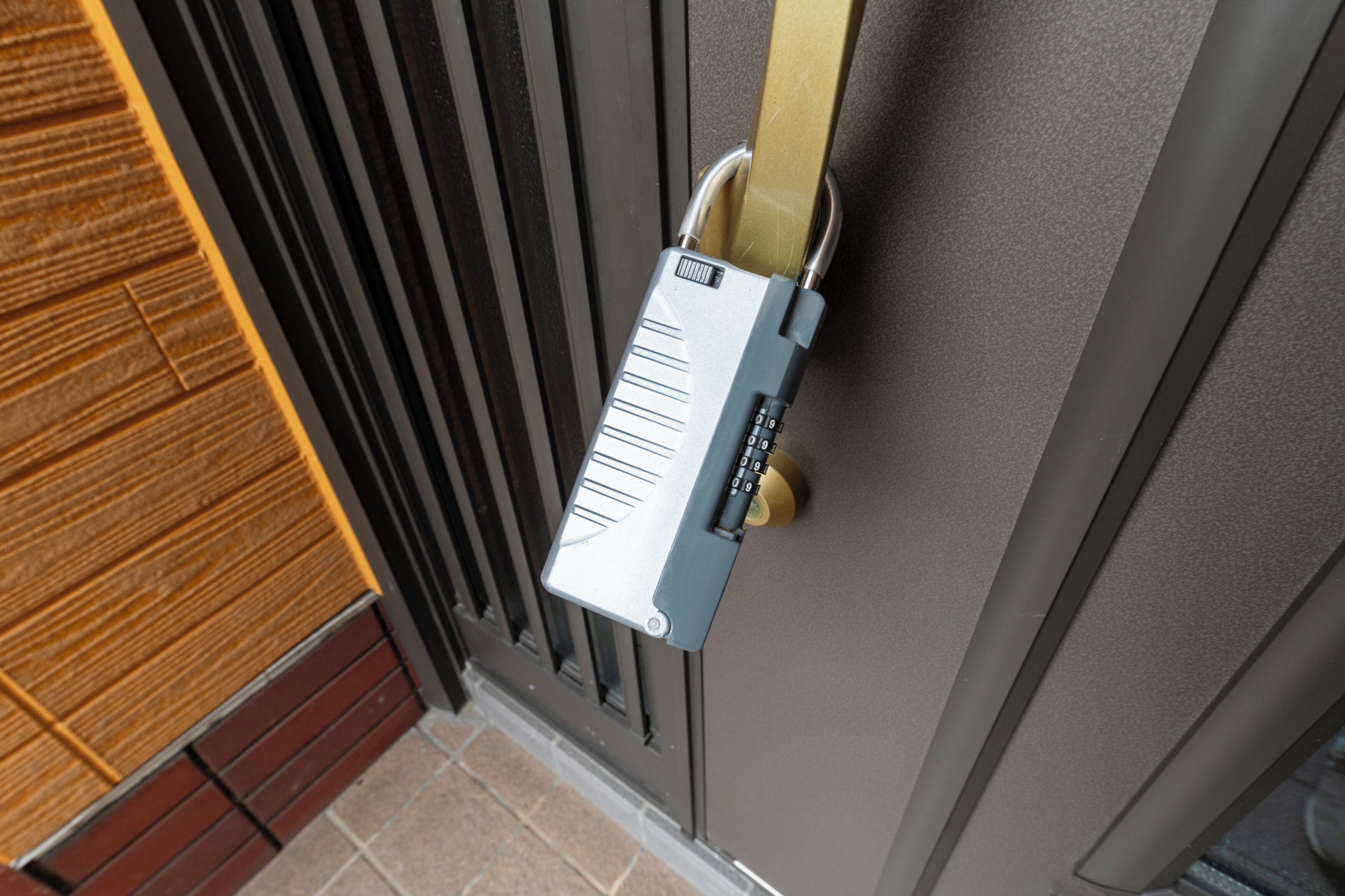 A door with a padlock and a keyhole.