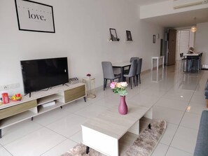 Standard Apartment, City View | Living area | Flat-screen TV - Sea/City Southkey Mosaic 2BR+4FREE @ Natol (Johor Bahru)