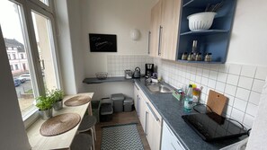 Full-size fridge, stovetop, electric kettle, toaster - Studio11 (Torgau)