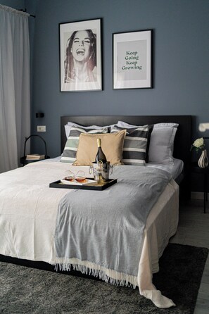 Apartemen Comfort, 2 kamar tidur, Bebas Asap Rokok, balkon | Seprai premium, setrika/meja setrika, Wi-Fi gratis, dan seprai linen