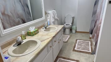 Hiustenkuivaaja, pyyhkeet, saippua, sampoo