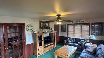 TV, fireplace, offices