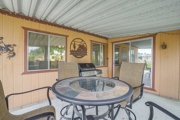 House (2 Bedrooms) | Front of property - Swim & Golf: Palm Desert Home in Senior Community! (Palm Desert)