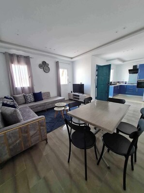 Living area - Beautiful villa with pool sea view in front of hotel sidi slim aghir djerba (Aghir)