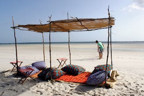 Sun-loungers, beach towels