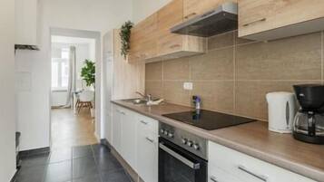 Apartment | Private kitchen | Fridge, oven, stovetop, espresso maker