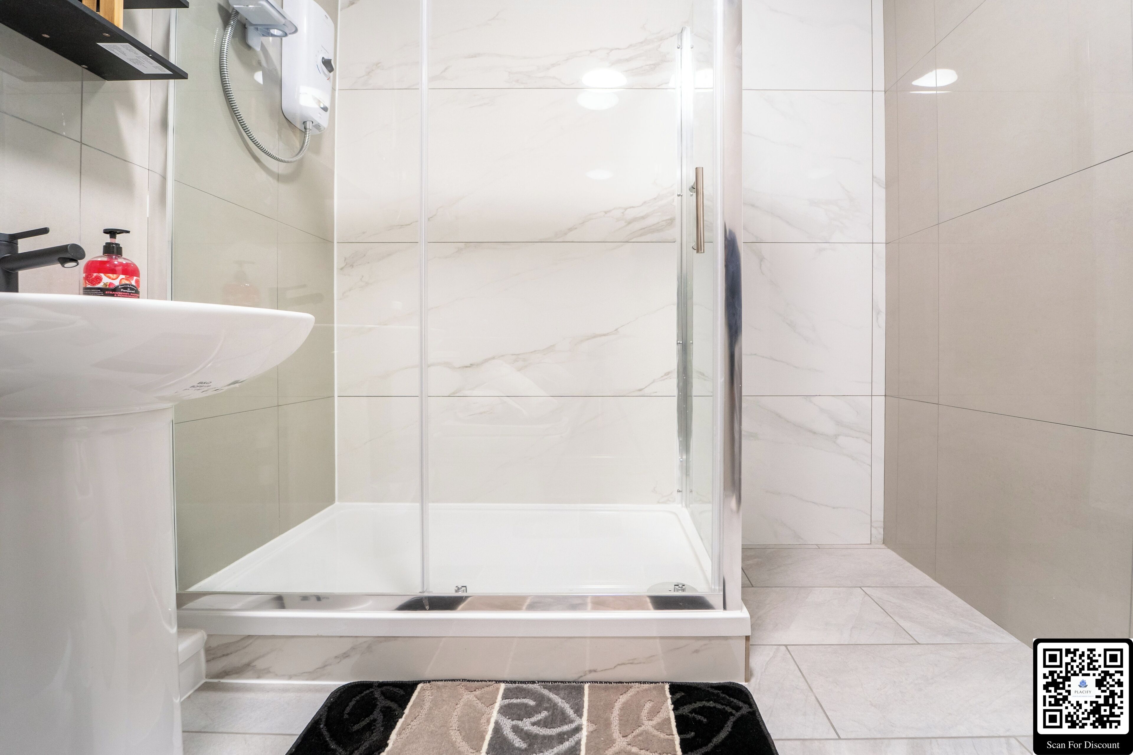 Eco-friendly toiletries, hair dryer, towels, soap