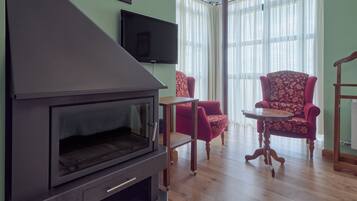 TV, fireplace, DVD player