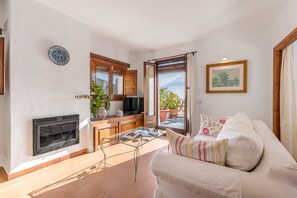 TV, fireplace, DVD player